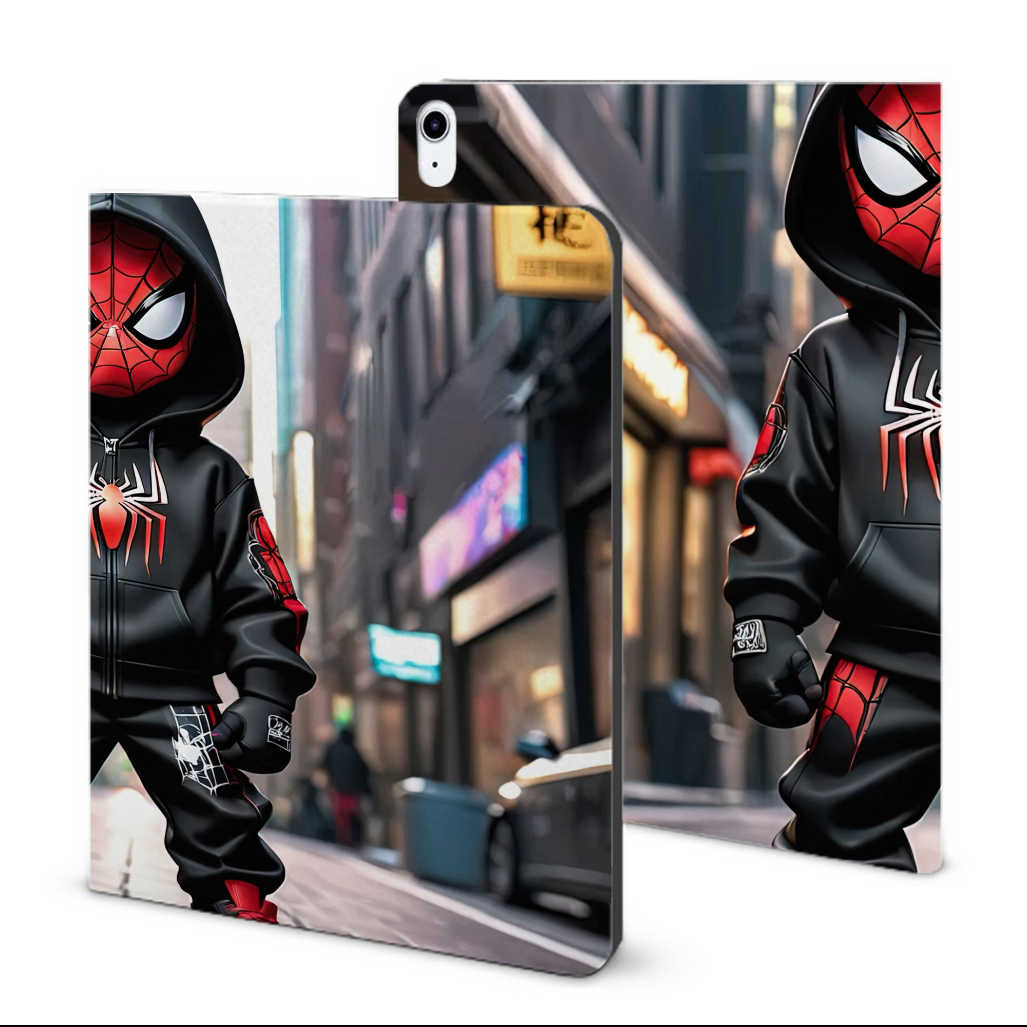 （画像用） Spider Man スパイダーマン IPad ケース ブック型 PUレザー TPU 耐衝撃 軽量 薄型 ペン収納なし 全面保護 IPad 各モデル対応
